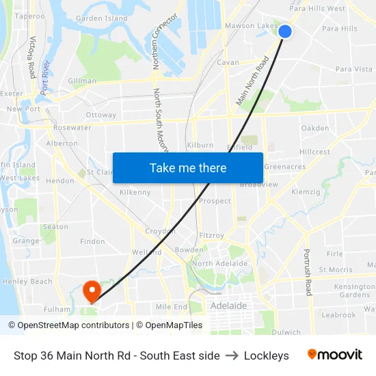 Stop 36 Main North Rd - South East side to Lockleys map