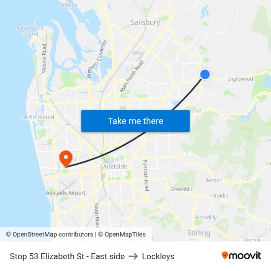 Stop 53 Elizabeth St - East side to Lockleys map
