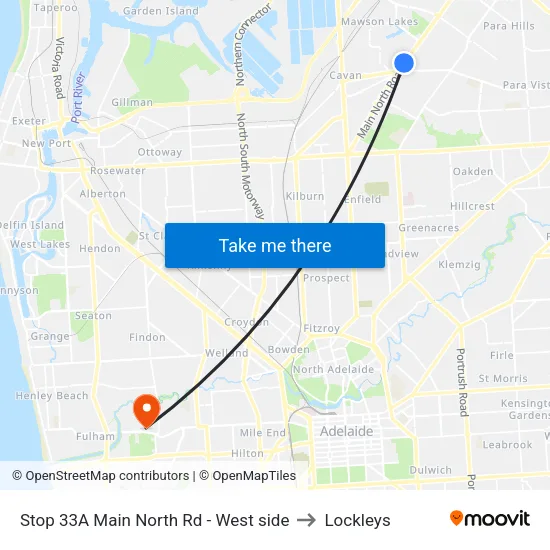 Stop 33A Main North Rd - West side to Lockleys map