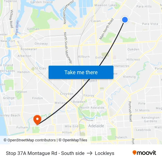 Stop 37A Montague Rd - South side to Lockleys map
