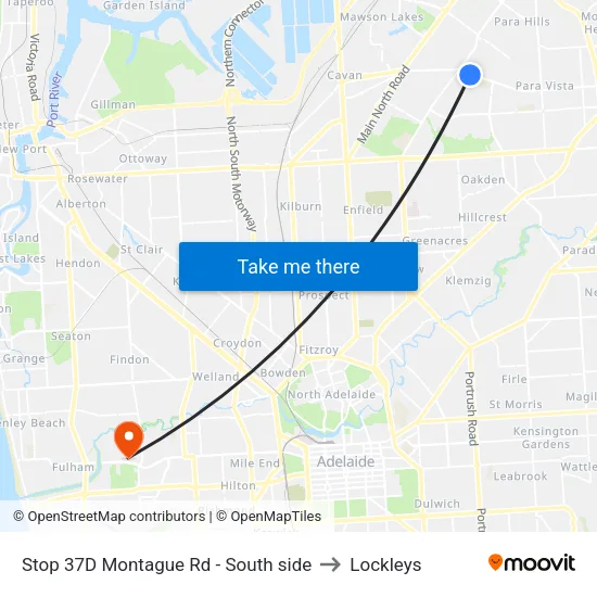 Stop 37D Montague Rd - South side to Lockleys map