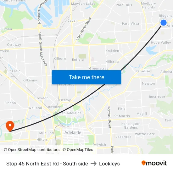 Stop 45 North East Rd - South side to Lockleys map