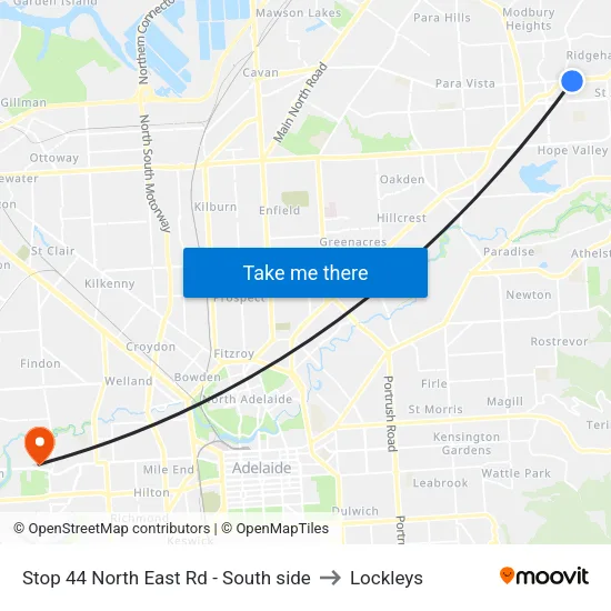 Stop 44 North East Rd - South side to Lockleys map