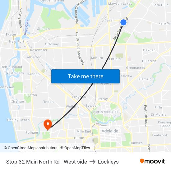 Stop 32 Main North Rd - West side to Lockleys map