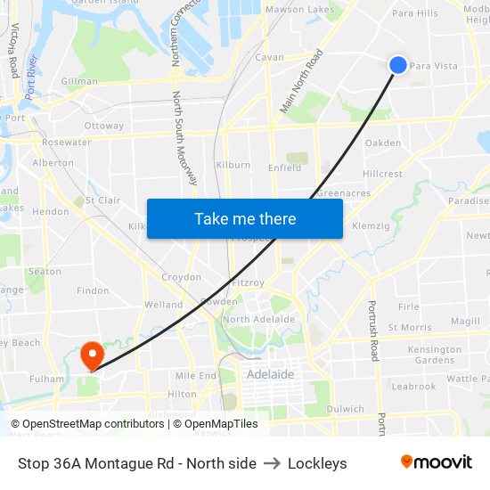 Stop 36A Montague Rd - North side to Lockleys map