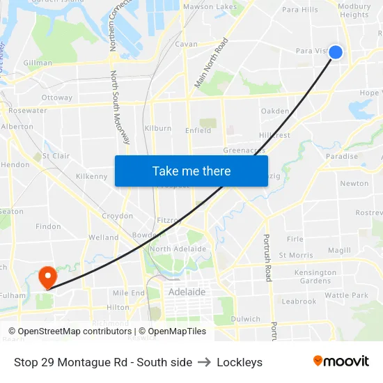 Stop 29 Montague Rd - South side to Lockleys map