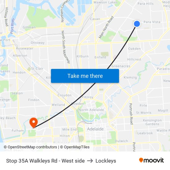 Stop 35A Walkleys Rd - West side to Lockleys map