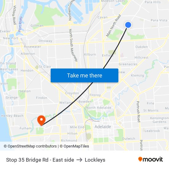 Stop 35 Bridge Rd - East side to Lockleys map