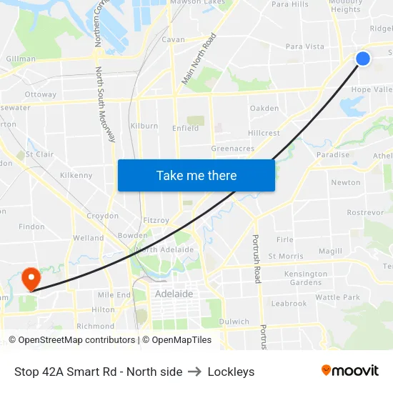 Stop 42A Smart Rd - North side to Lockleys map