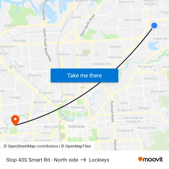Stop 43S Smart Rd - North side to Lockleys map