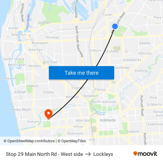 Stop 29 Main North Rd - West side to Lockleys map