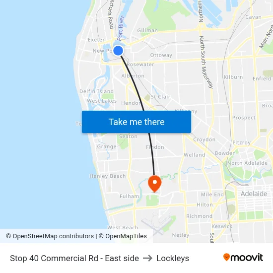 Stop 40 Commercial Rd - East side to Lockleys map