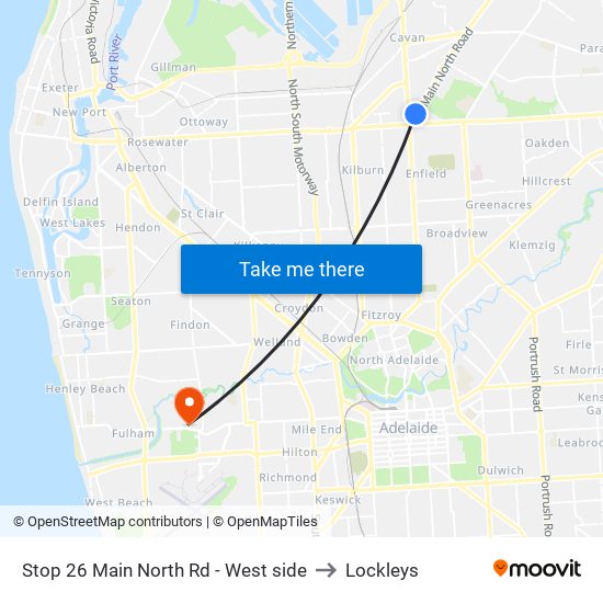 Stop 26 Main North Rd - West side to Lockleys map