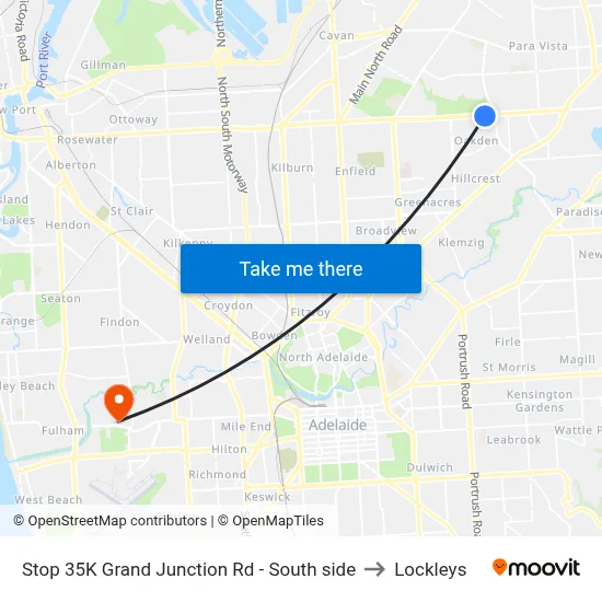 Stop 35K Grand Junction Rd - South side to Lockleys map
