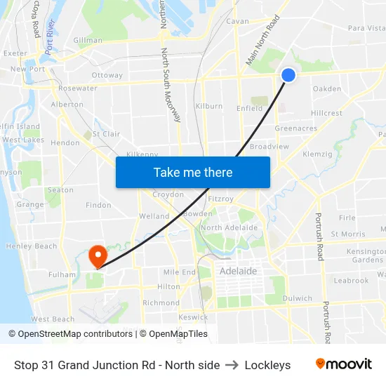 Stop 31 Grand Junction Rd - North side to Lockleys map