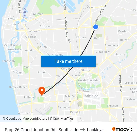 Stop 26 Grand Junction Rd - South side to Lockleys map