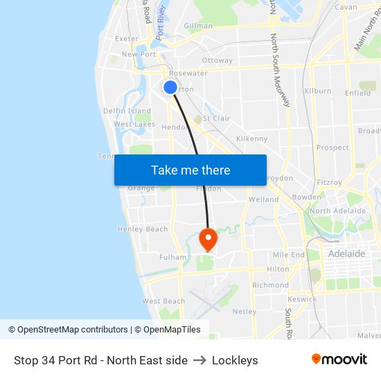 Stop 34 Port Rd - North East side to Lockleys map