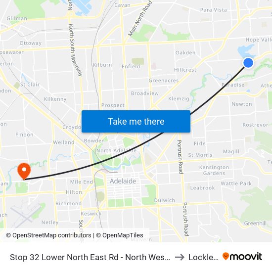 Stop 32 Lower North East Rd - North West side to Lockleys map