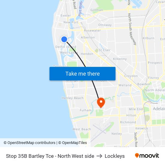 Stop 35B Bartley Tce - North West side to Lockleys map