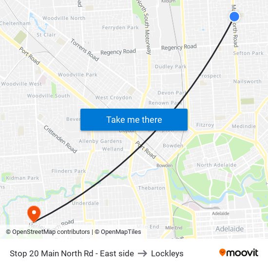 Stop 20 Main North Rd - East side to Lockleys map