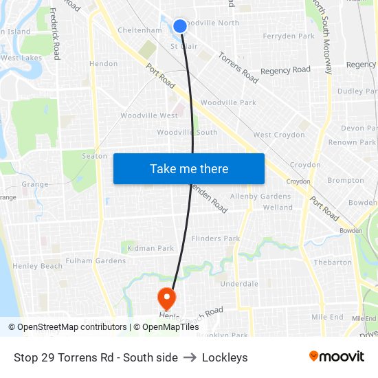 Stop 29 Torrens Rd - South side to Lockleys map