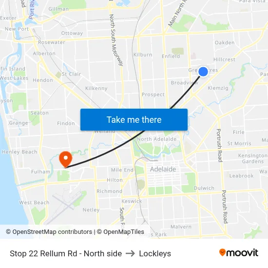 Stop 22 Rellum Rd - North side to Lockleys map