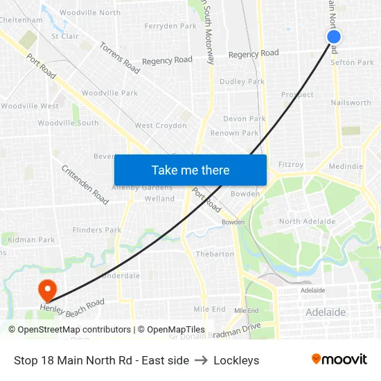 Stop 18 Main North Rd - East side to Lockleys map