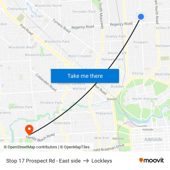 Stop 17 Prospect Rd - East side to Lockleys map