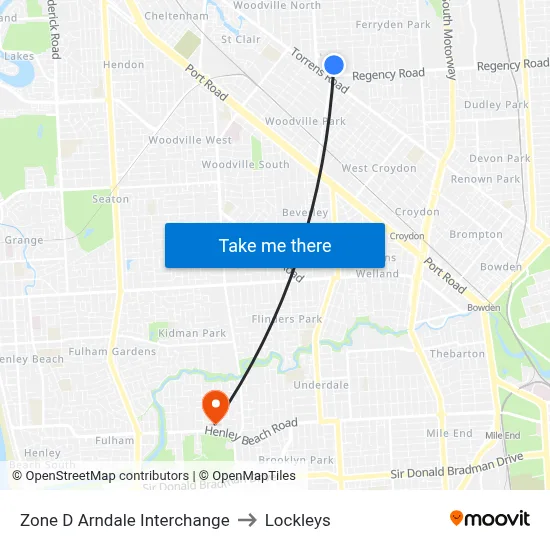 Zone D Arndale Interchange to Lockleys map