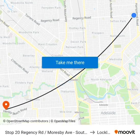 Stop 20 Regency Rd / Moresby Ave - South side to Lockleys map