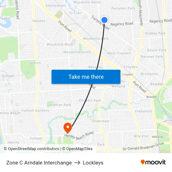Zone C Arndale Interchange to Lockleys map