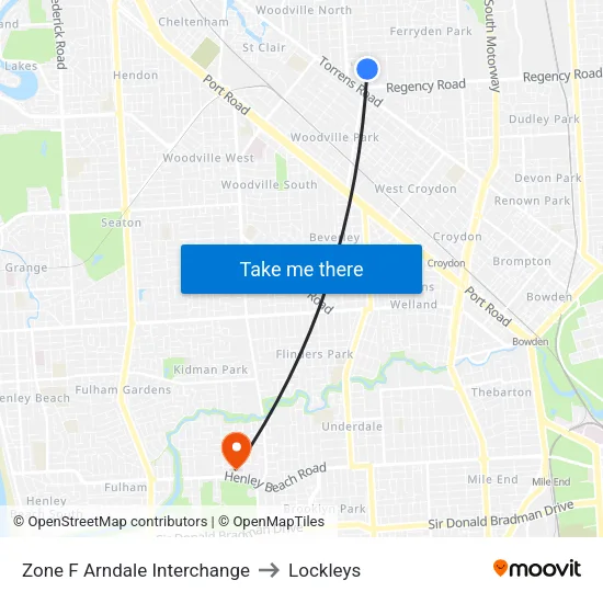 Zone F Arndale Interchange to Lockleys map