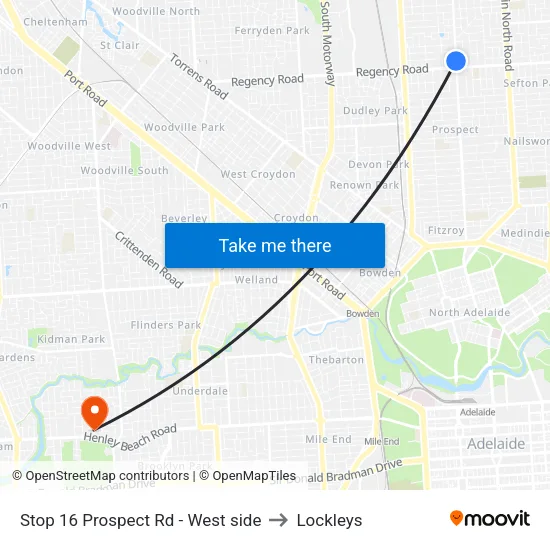 Stop 16 Prospect Rd - West side to Lockleys map
