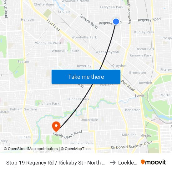 Stop 19 Regency Rd / Rickaby St - North side to Lockleys map