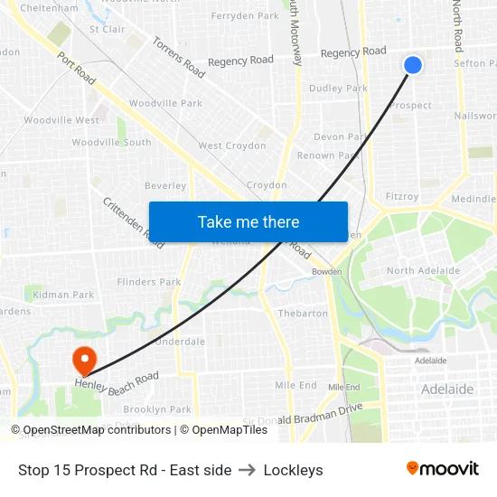 Stop 15 Prospect Rd - East side to Lockleys map
