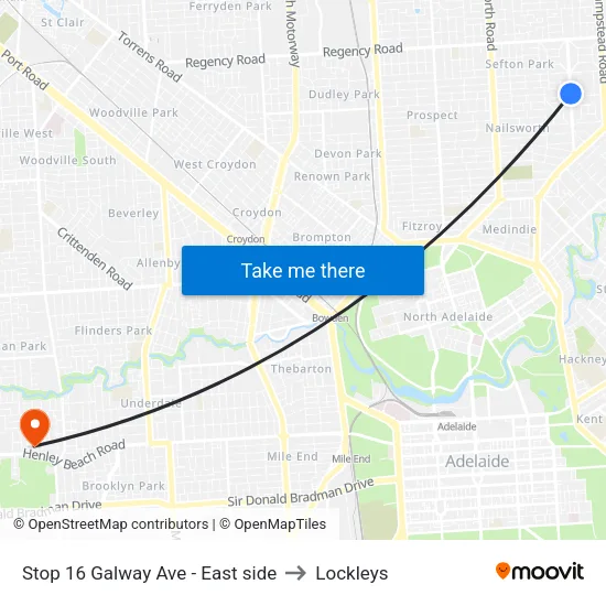Stop 16 Galway Ave - East side to Lockleys map