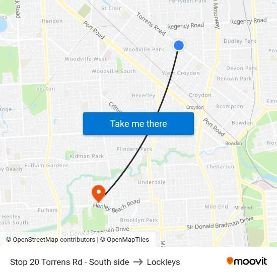 Stop 20 Torrens Rd - South side to Lockleys map