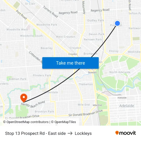 Stop 13 Prospect Rd - East side to Lockleys map