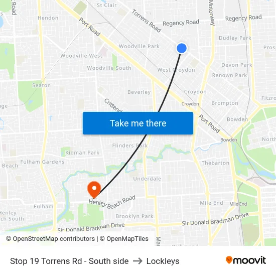 Stop 19 Torrens Rd - South side to Lockleys map