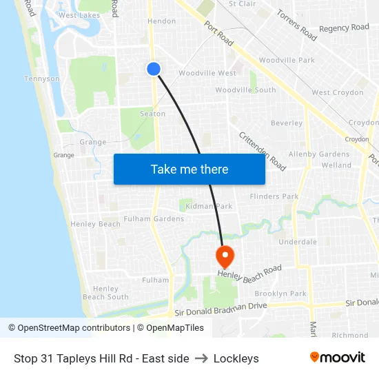 Stop 31 Tapleys Hill Rd - East side to Lockleys map