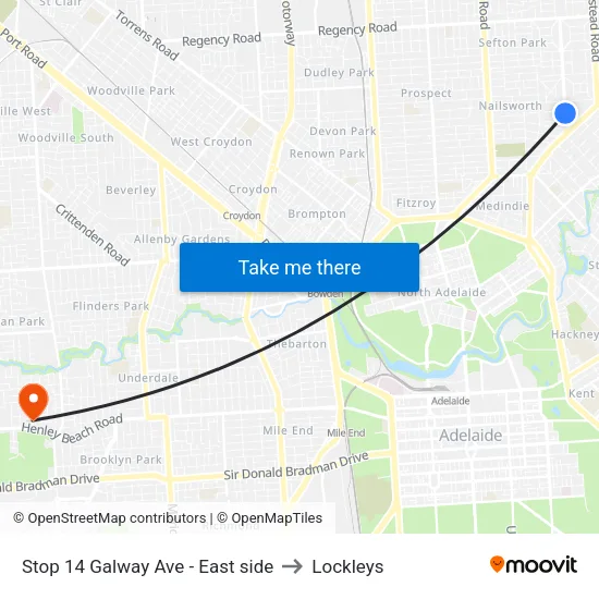 Stop 14 Galway Ave - East side to Lockleys map