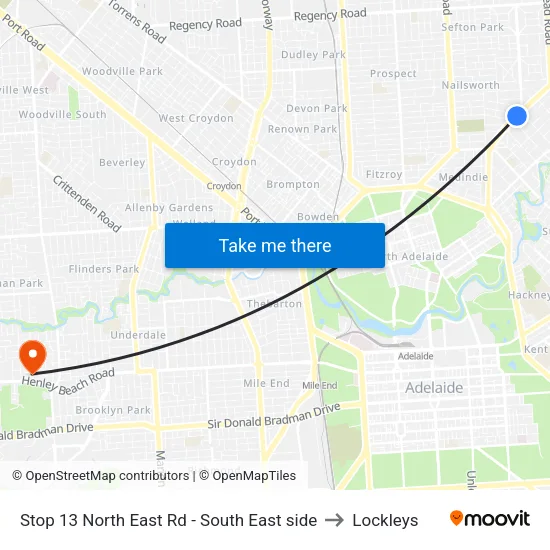 Stop 13 North East Rd - South East side to Lockleys map