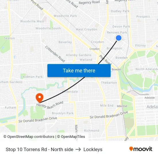 Stop 10 Torrens Rd - North side to Lockleys map