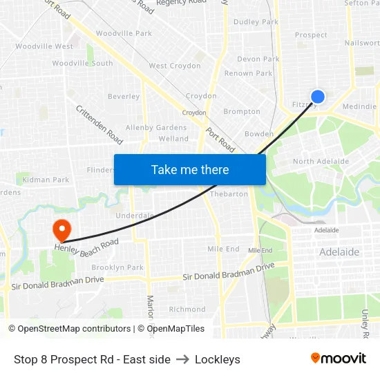Stop 8 Prospect Rd - East side to Lockleys map