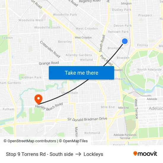 Stop 9 Torrens Rd - South side to Lockleys map