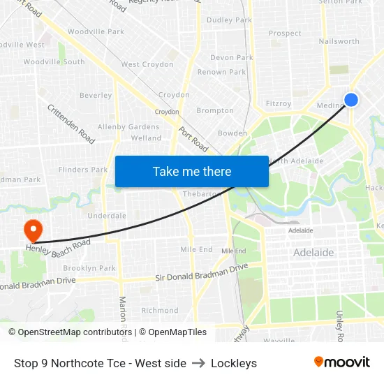 Stop 9 Northcote Tce - West side to Lockleys map