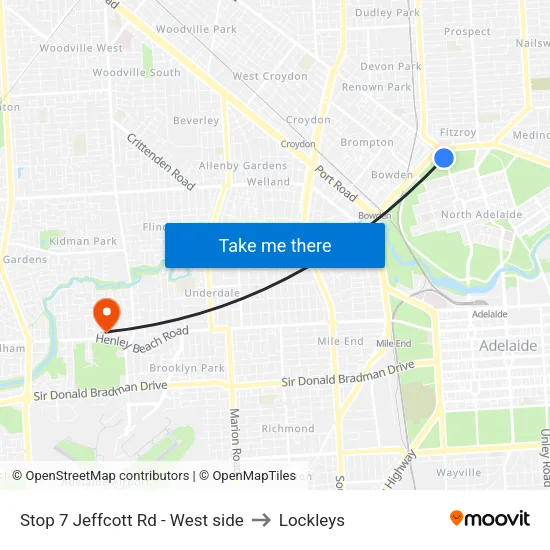 Stop 7 Jeffcott Rd - West side to Lockleys map