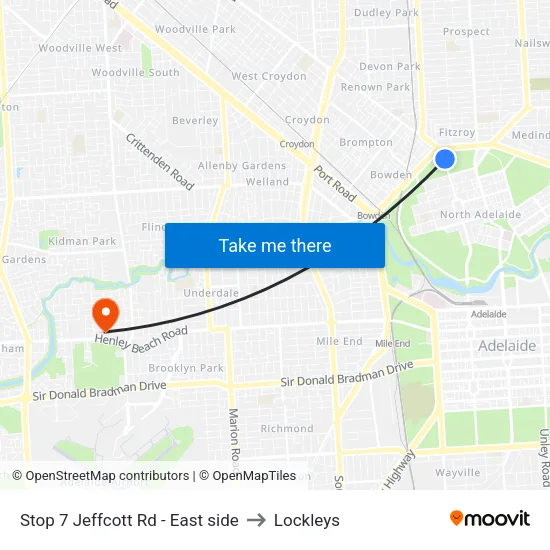 Stop 7 Jeffcott Rd - East side to Lockleys map