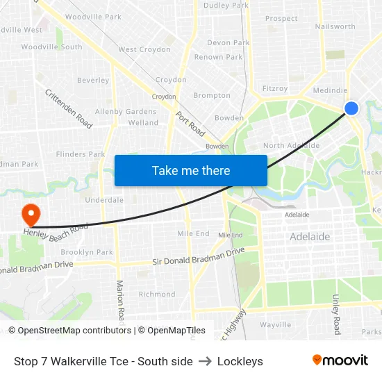 Stop 7 Walkerville Tce - South side to Lockleys map