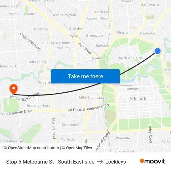 Stop 5 Melbourne St - South East side to Lockleys map